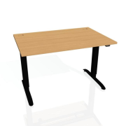 Pracovný stôl Motion, ZO, 2S, 140x70,5-120,5x80 cm, buk/čierna