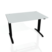 Pracovný stôl Motion, ZO, 2S, 140x70,5-120,5x80 cm, sivá/čierna