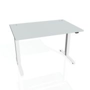 Pracovný stôl Motion, ZO, 2S, 140x70,5-120,5x80 cm, sivá/biela