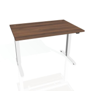 Pracovný stôl Motion, ZO, 3S, 120x61 - 128x80 cm, orech/biela