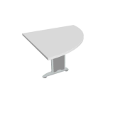 Doplnkový stôl Flex, pravý, 80x75,5x80 cm, biela/kov