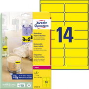 Etikety Avery odnímateľné 99,1x38,1 mm neónové žlté